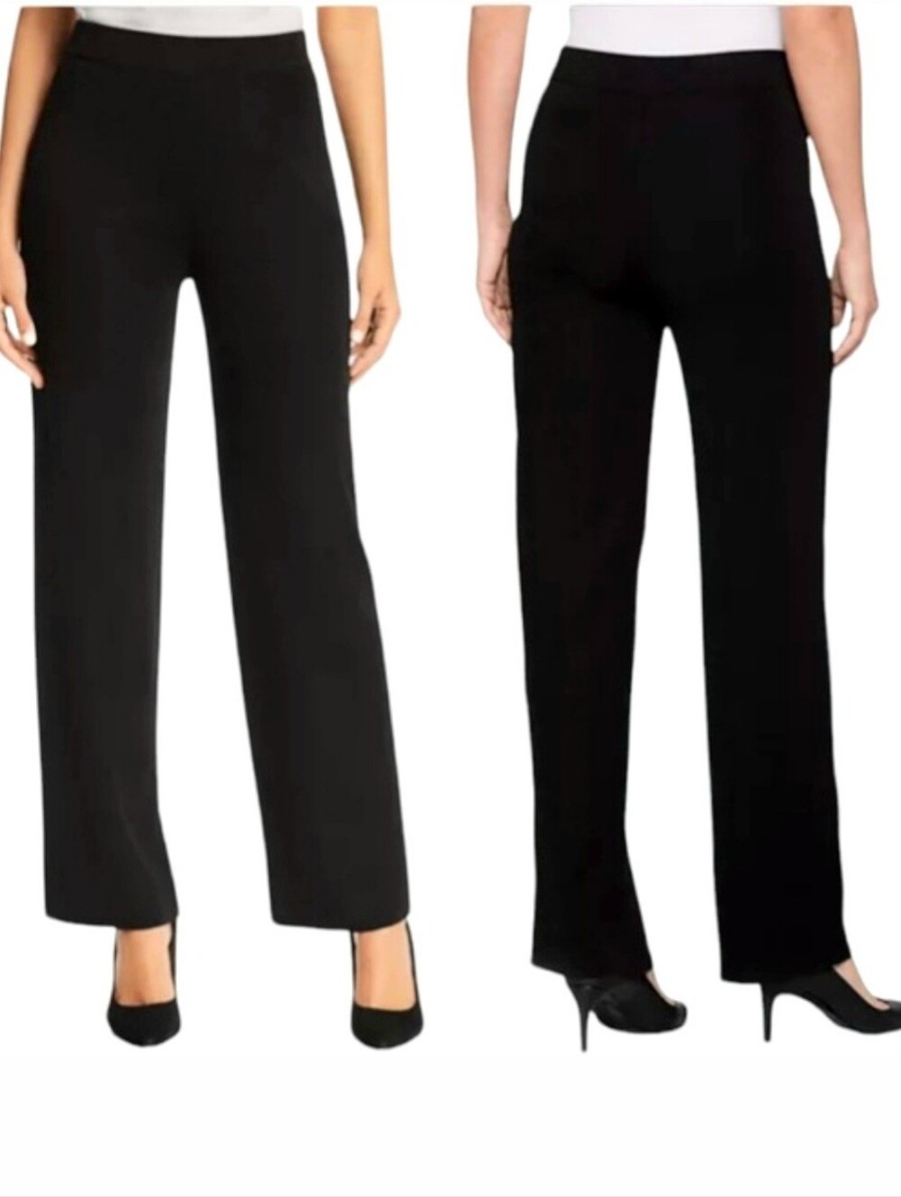 NEW w/out Tag Ming Wang Knit Pull-on Pants Sz Lg Black Minimalist Old Money NWOT